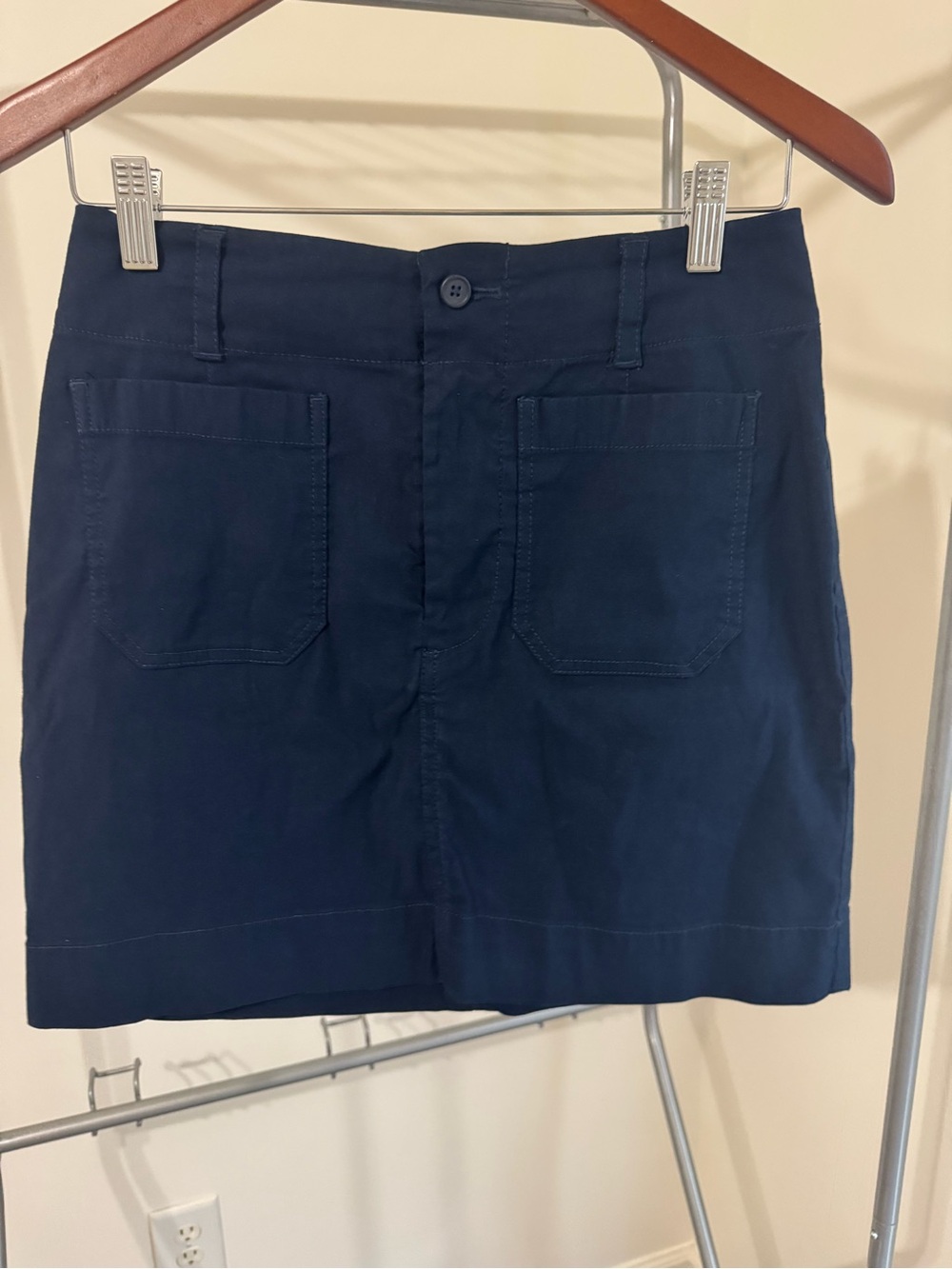 Maeve Anthropologie Navy Skirt XS Patch Pocket